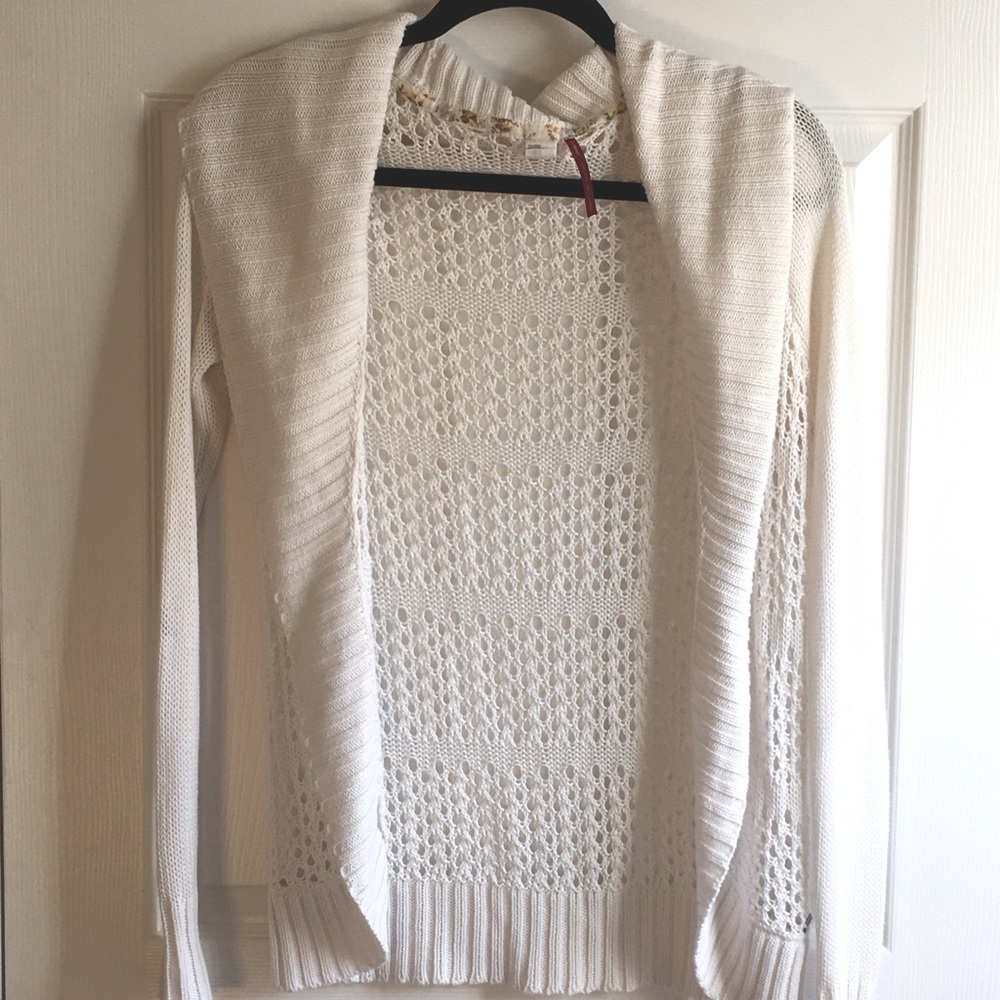 Element white stripe knit cardigan